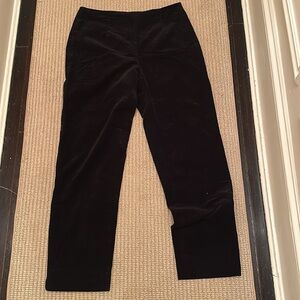 Leggiadro Elegant Black micro cord flat front no pocket Trousers size 12